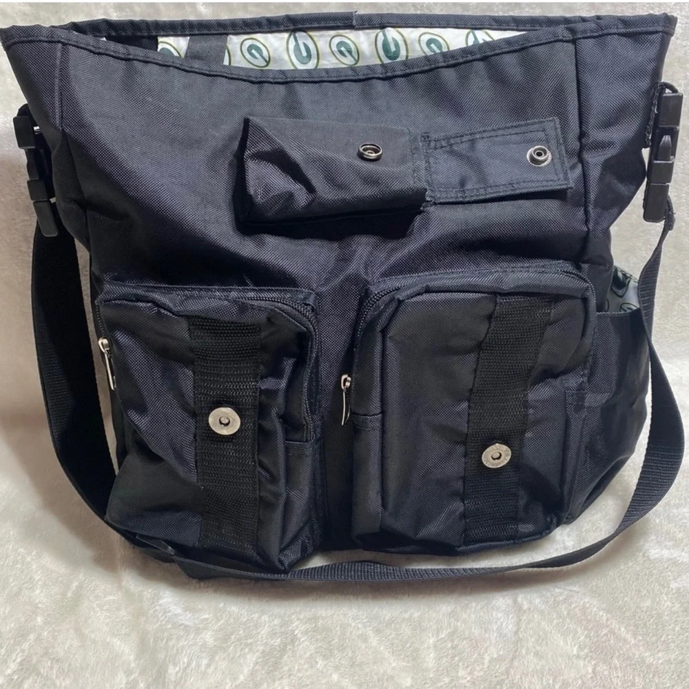 NFL Greenbay Packers Diaper/Crossbody Shoulder Bag Black Football Team Logo 🏈